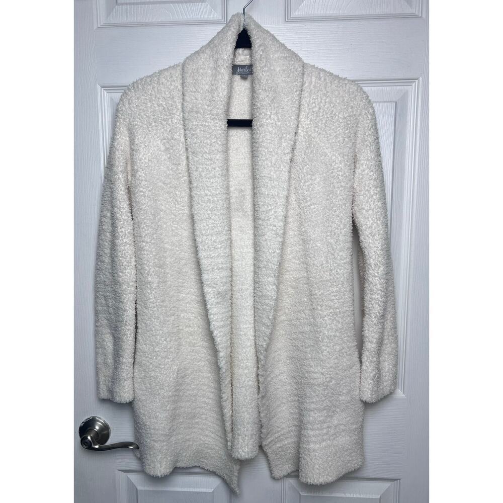 Marled Reunited Clothing Open Front Fuzzy Cardigan w/ Pockets Size Small Cream